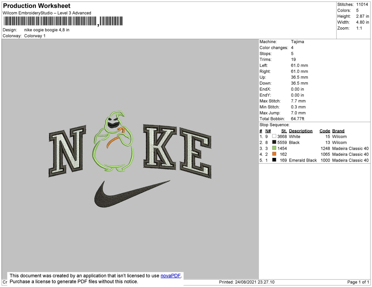 Nike Oogie Boogie Embroidery File 4 size – Embropedia