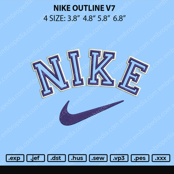 Nike Outline V7 Embroidery File 4 size – Embropedia