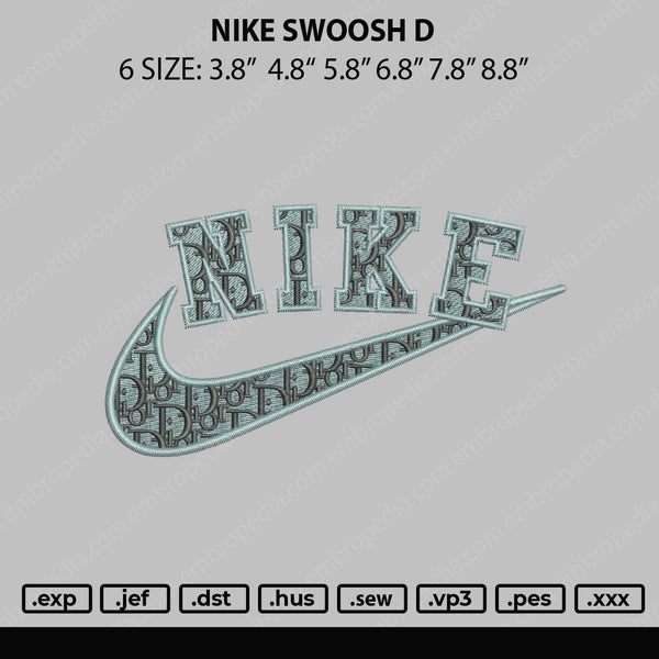 Nike Swoosh Di0r Embroidery File 6 size – Embropedia