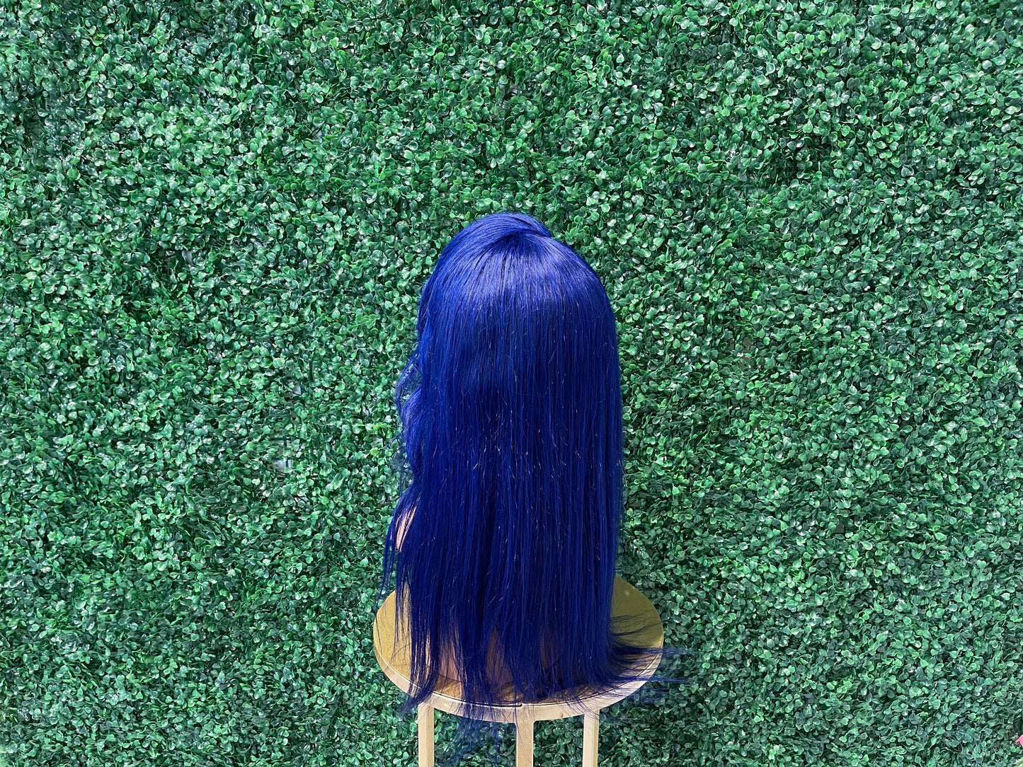 Blue Natural Straight Human Hair Wigs