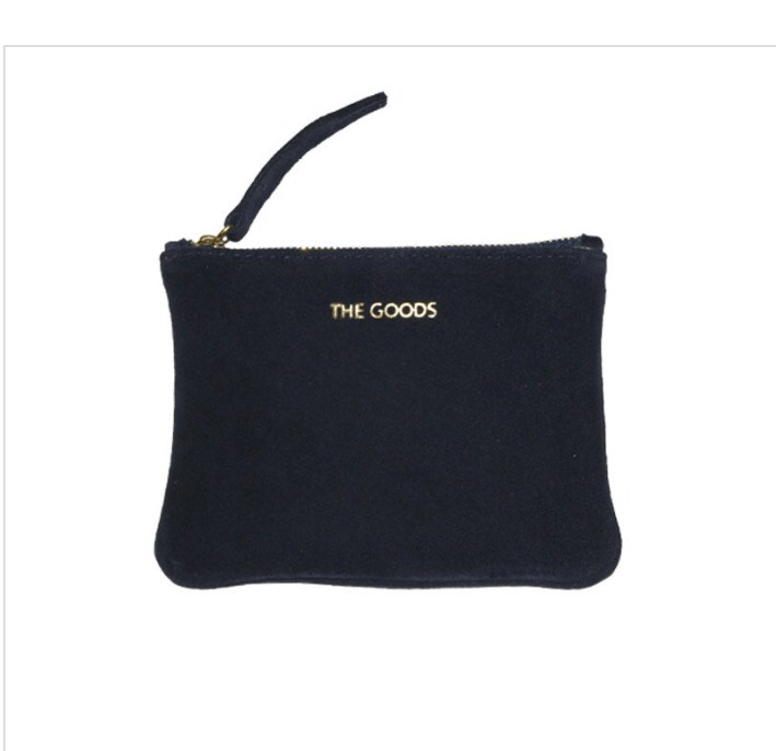 navy suede clutch