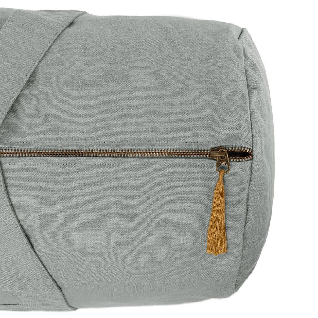 Numero74 | bliss cotton canvas yoga bag | silver grey - mondocherry - zip