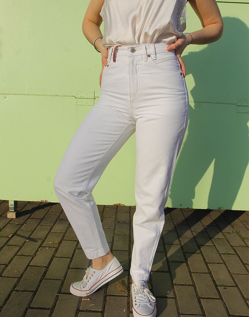 Vintage Cream Denim High Waist Mom Jeans – La Vida Bohemia