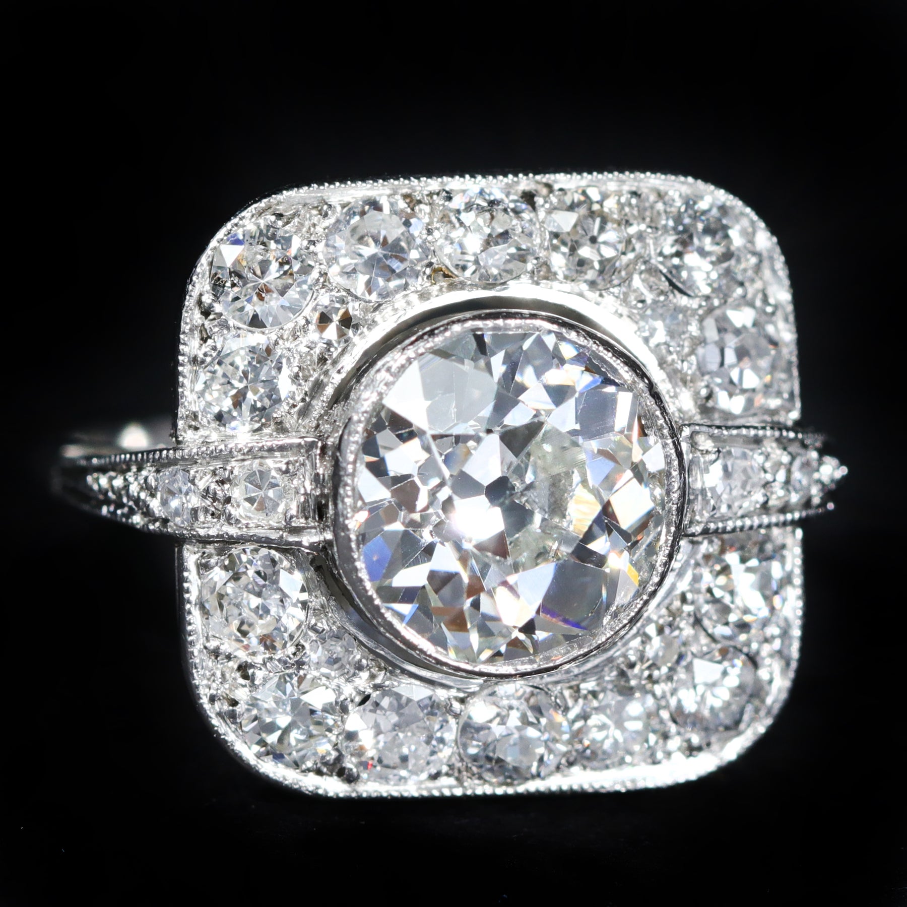 Art Deco Platinum 2.16 Old Mine Cut Diamond Engagement Ring#N#– Walton ...