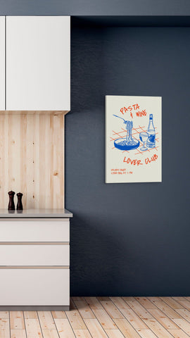 Canvas print featuring the phrase "Dreaming of a Slow Life, French Cuisine and Wine" with a chic design.