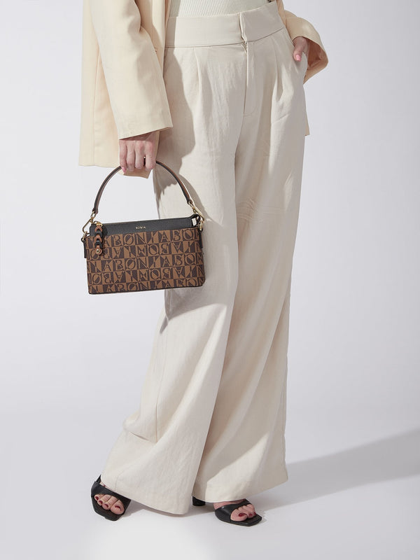 Bonia Nero Monogram Satchel S Women's Bag with Adjustable Strap  860371-202-08