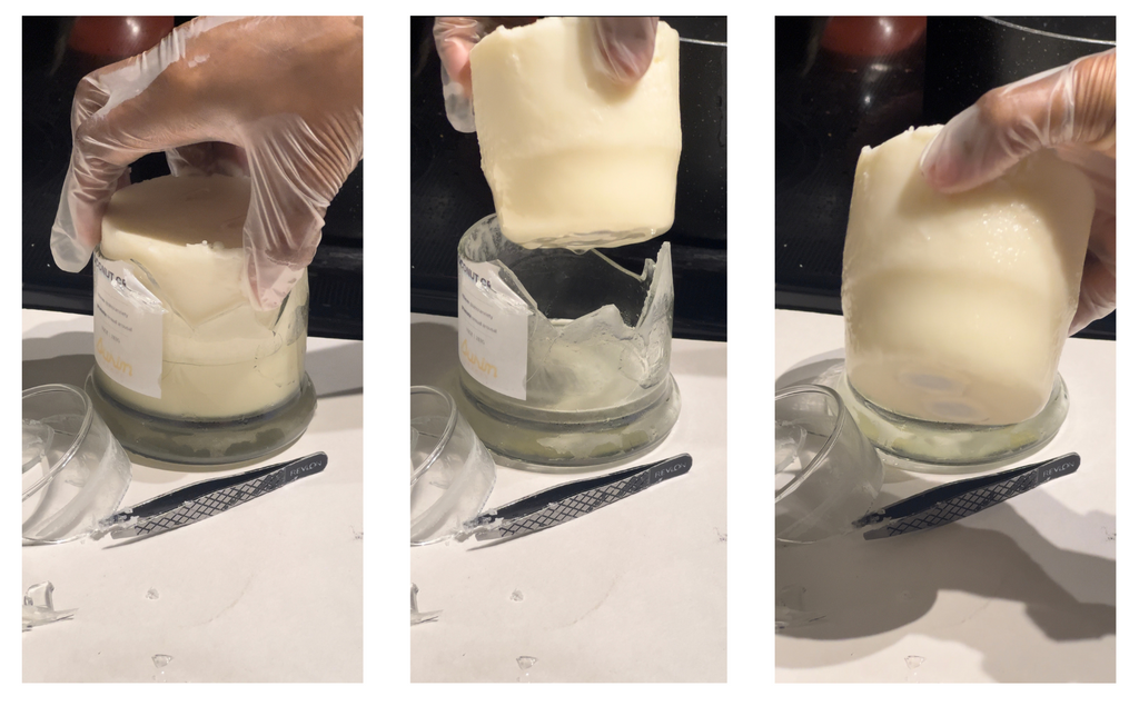 removing candle from broken jar