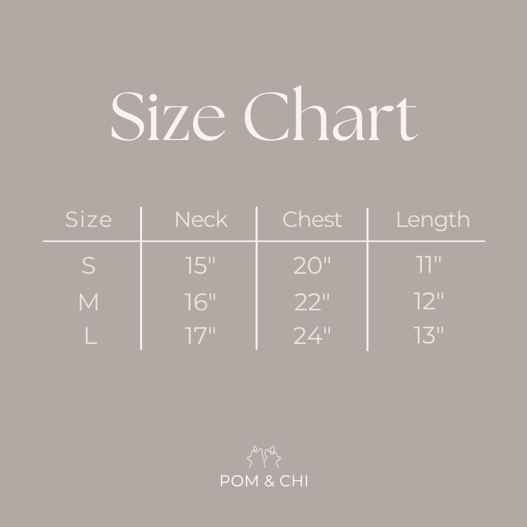 POM & CHI The Rain Jacket Size Chart