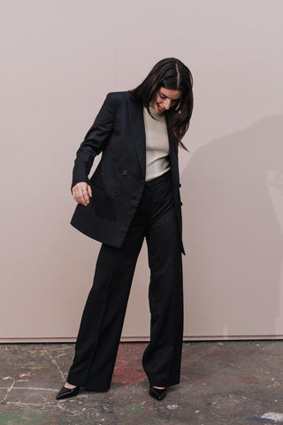 Tailleur infroissable pour femme noir