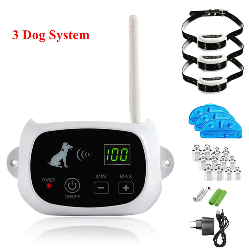 Wireless Electronic Pet Fence System For Up To 3 Dogs
