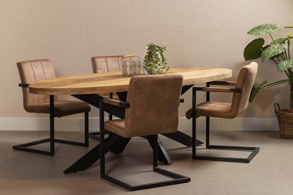 Whitney debat nauwkeurig Mangohouten Eettafel Ovaal Oscar 300x130 cm (6cm) – De Meubel Importeur