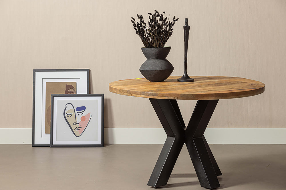 Geologie heilig Vermaken Mangohouten Eettafel Rond Tara 130 cm - De Meubel Importeur