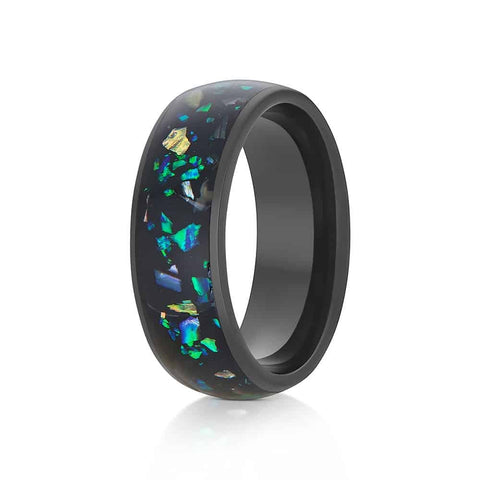 Mens Abalone Rings - Dive into Oceans Enchantment