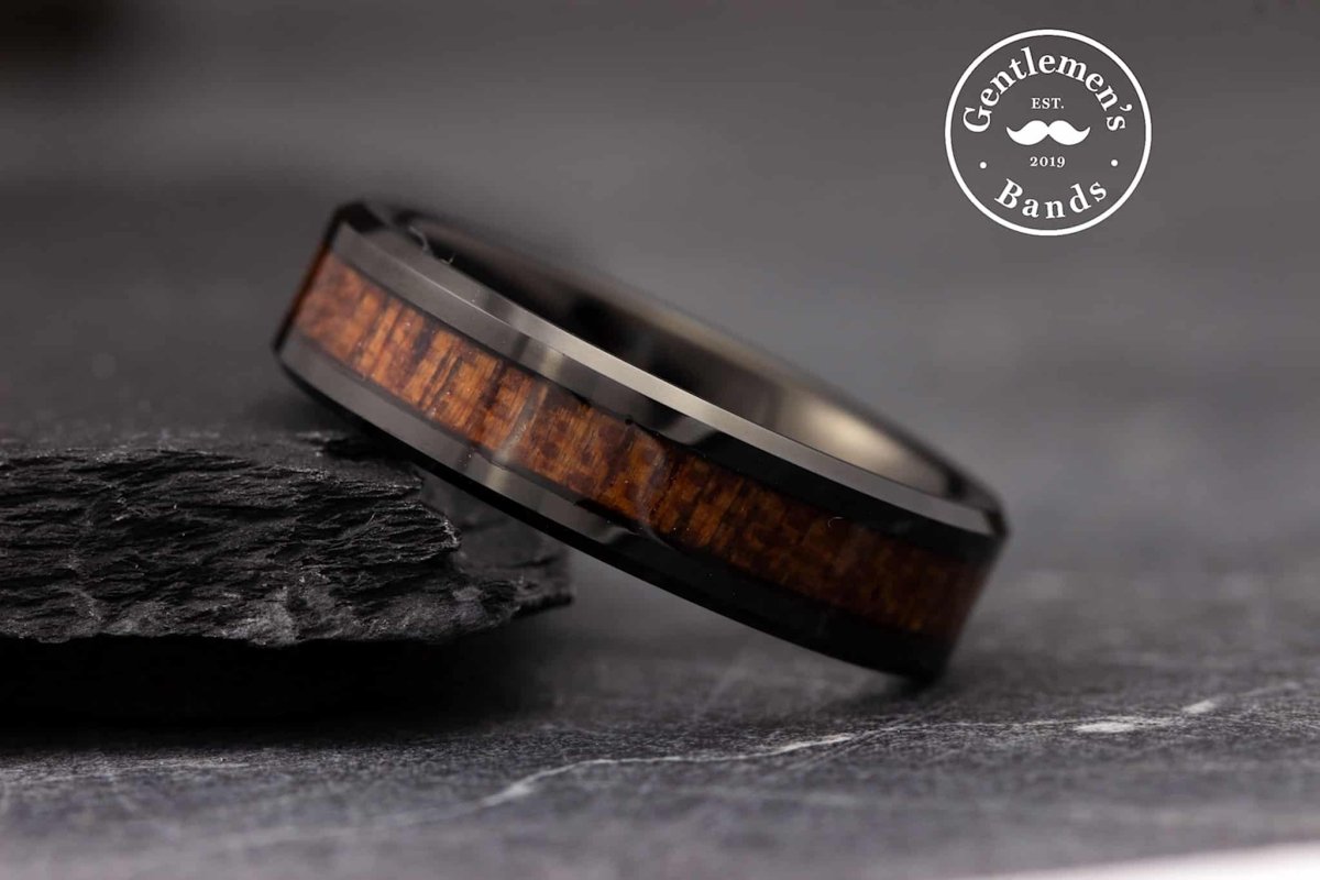 The Gentleman, Tungsten and Koa Wood Ring
