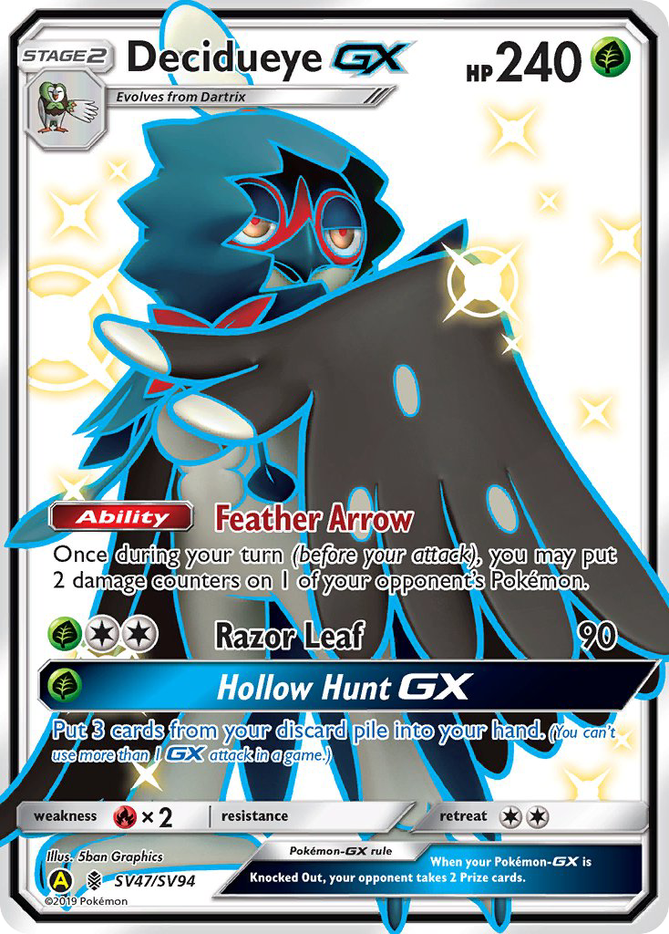 Decidueye Gx Sv47 Sv94 Sun Moon Hidden Fates Shiny Vault