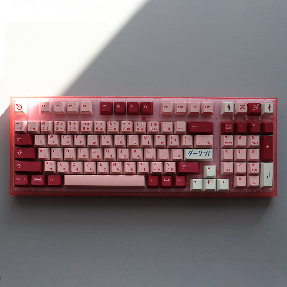 pink and red keycaps