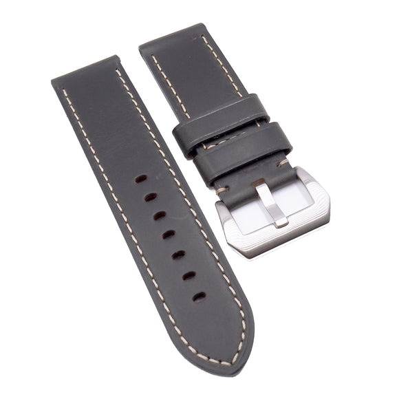 26mm Calf Leather Watch Strap, Dark Brown / Mocha Brown / Black / Iron Gray-Revival Strap