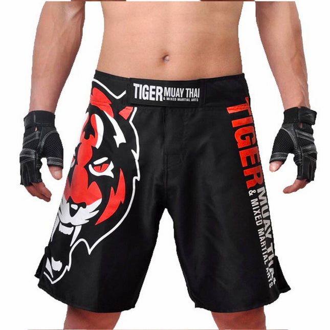 Tiger Muay Thai-pantalones cortos con estampado MMA para hombres y mujeres,  pantalones de lucha transpirables, Sanda BJJ, entrenamiento de boxeo,  Kickboxing