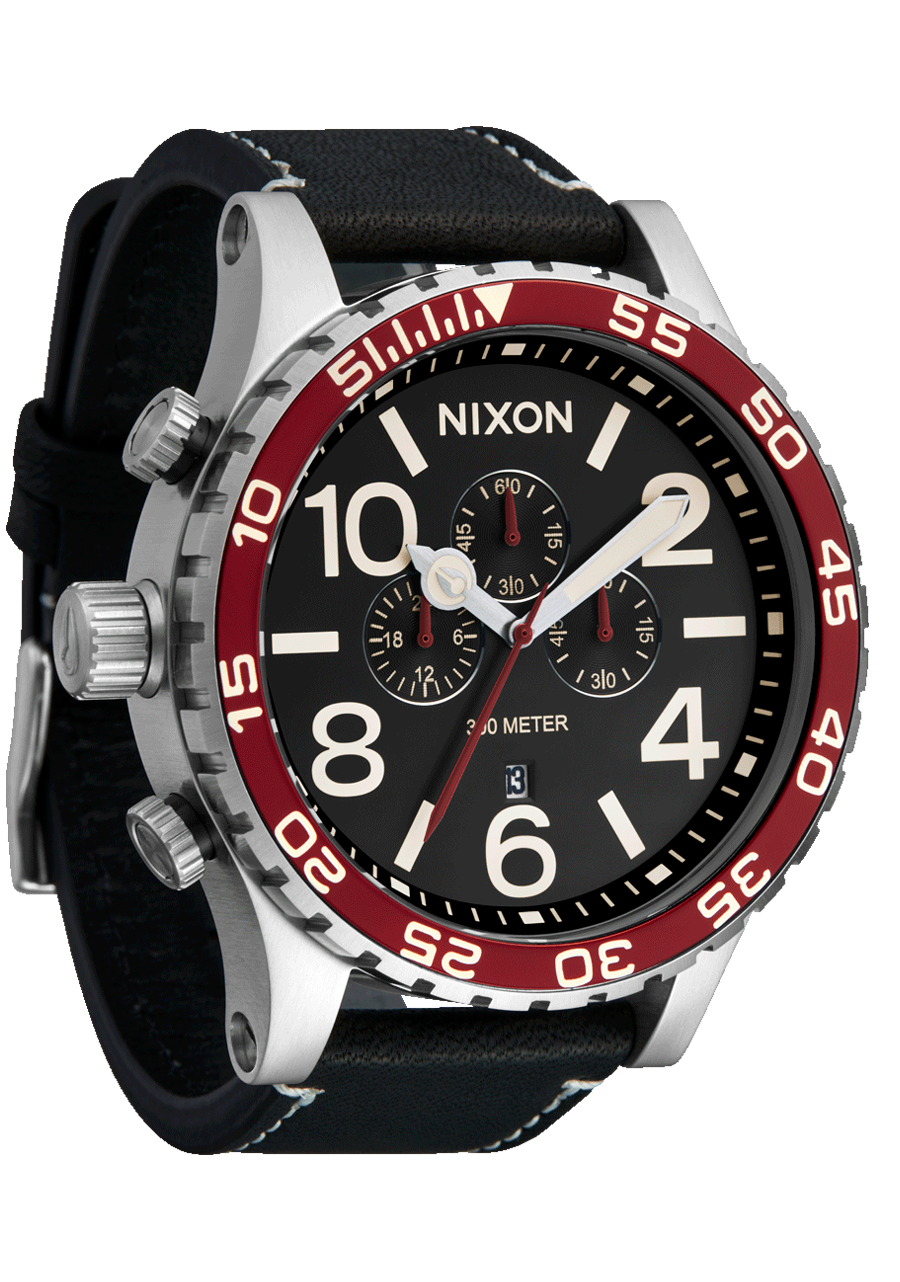 Nixon 51-30 Chrono Oversized Watch - Silver / Black / Cranberry product