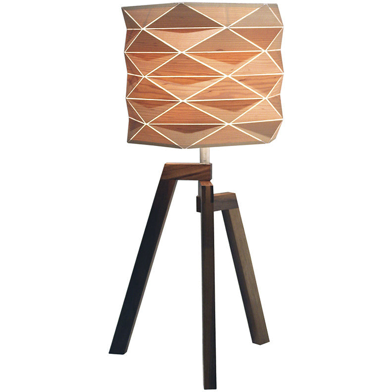 🇲🇽 Rafael Weber Octagonal Table Lamp Maple/American Walnut/Black ebony, Base Metal/Walnut/Beech