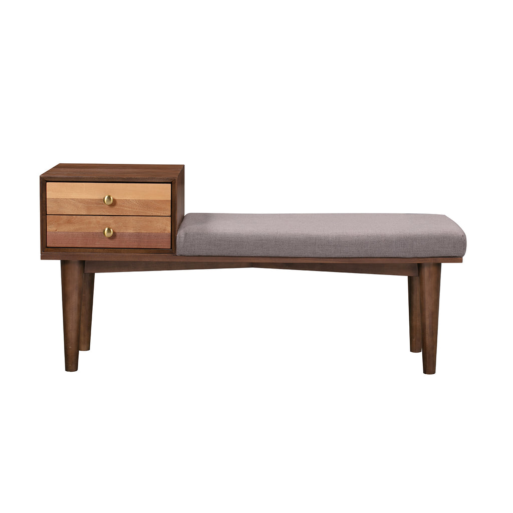 Sepia Wooden Bench in Brown and Multi-Tone Finish – Bois & Cuir USA