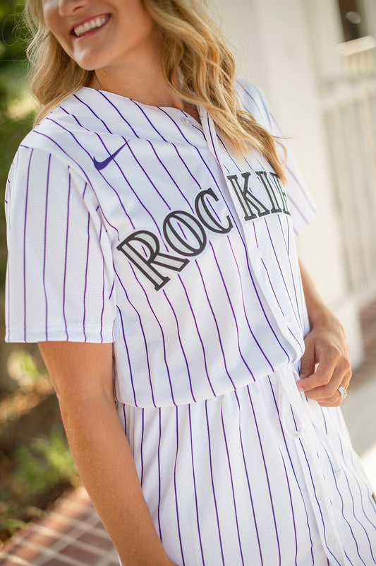 Women's Boston Baseball Fan Dress - White