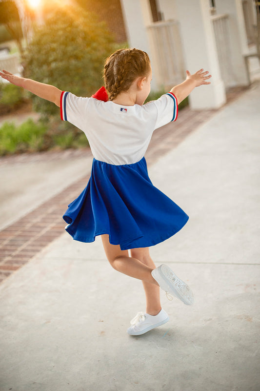 Dodgers White Fan Dress - Girls