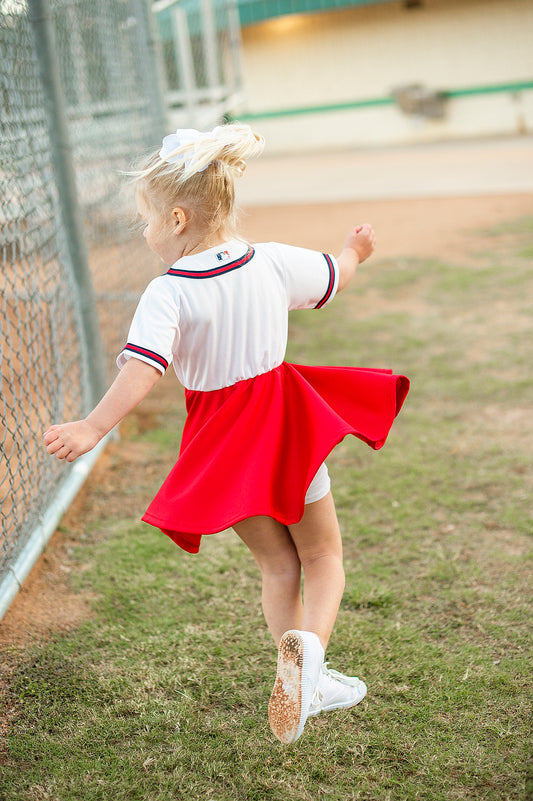 Kansas City Fan Dress (white) - Girls