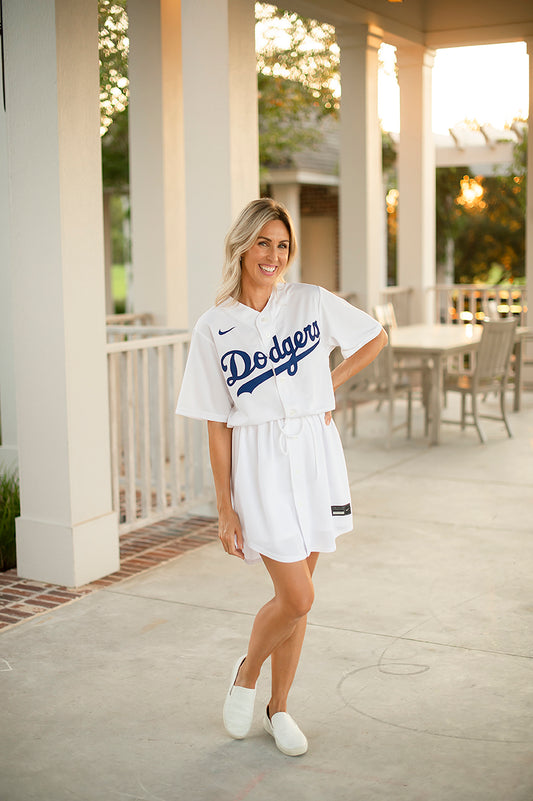 Women's Texas Baseball Fan Dress- Cooperstown White