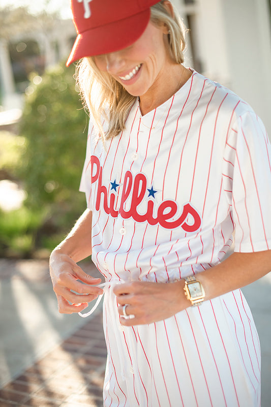 Women's Texas Baseball Fan Dress- Cooperstown White