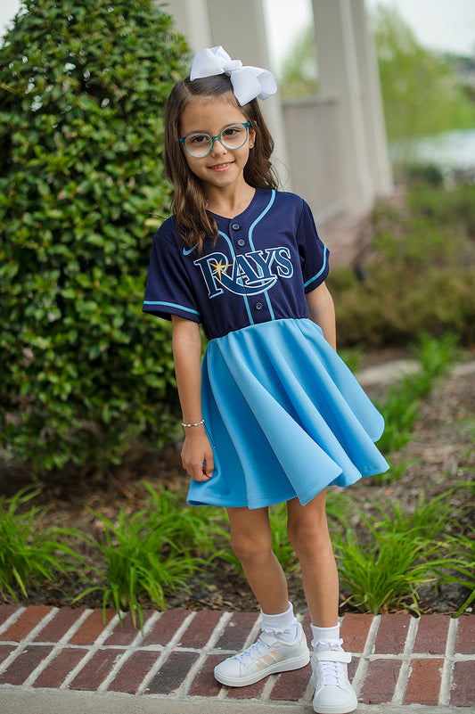 Texas Baseball Fan Dress Light Blue - Girls