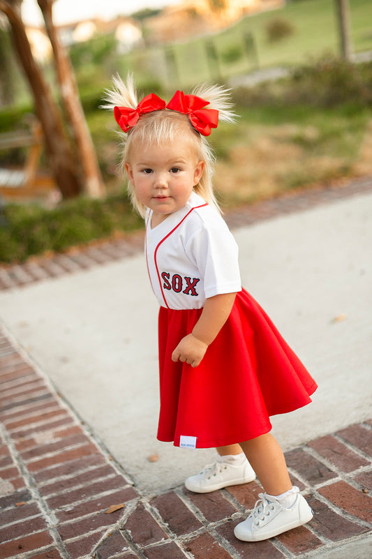 Dodgers White Fan Dress - Girls