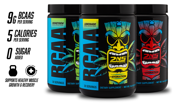 Three Bottles of BCAA Drink Powder: Honey Dew, Lemonade & Fruit Punch | 9 Grams, 5 Calories, 0 Sugar Added | BCAA Recovery Drink Powder | 2nd Nature Supplements