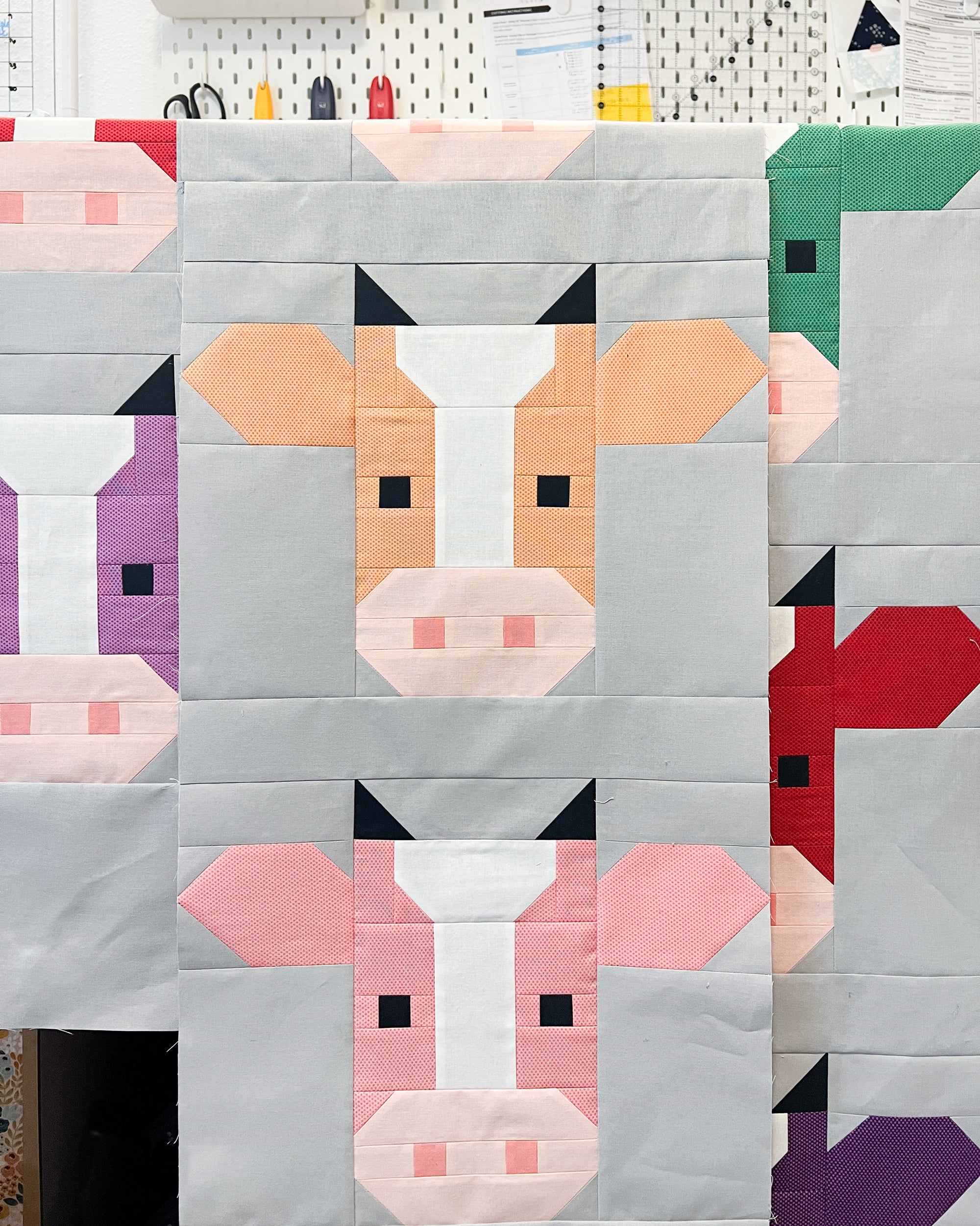 Annabelle - A fun and modern cow quilt pattern by Cotton and Joy