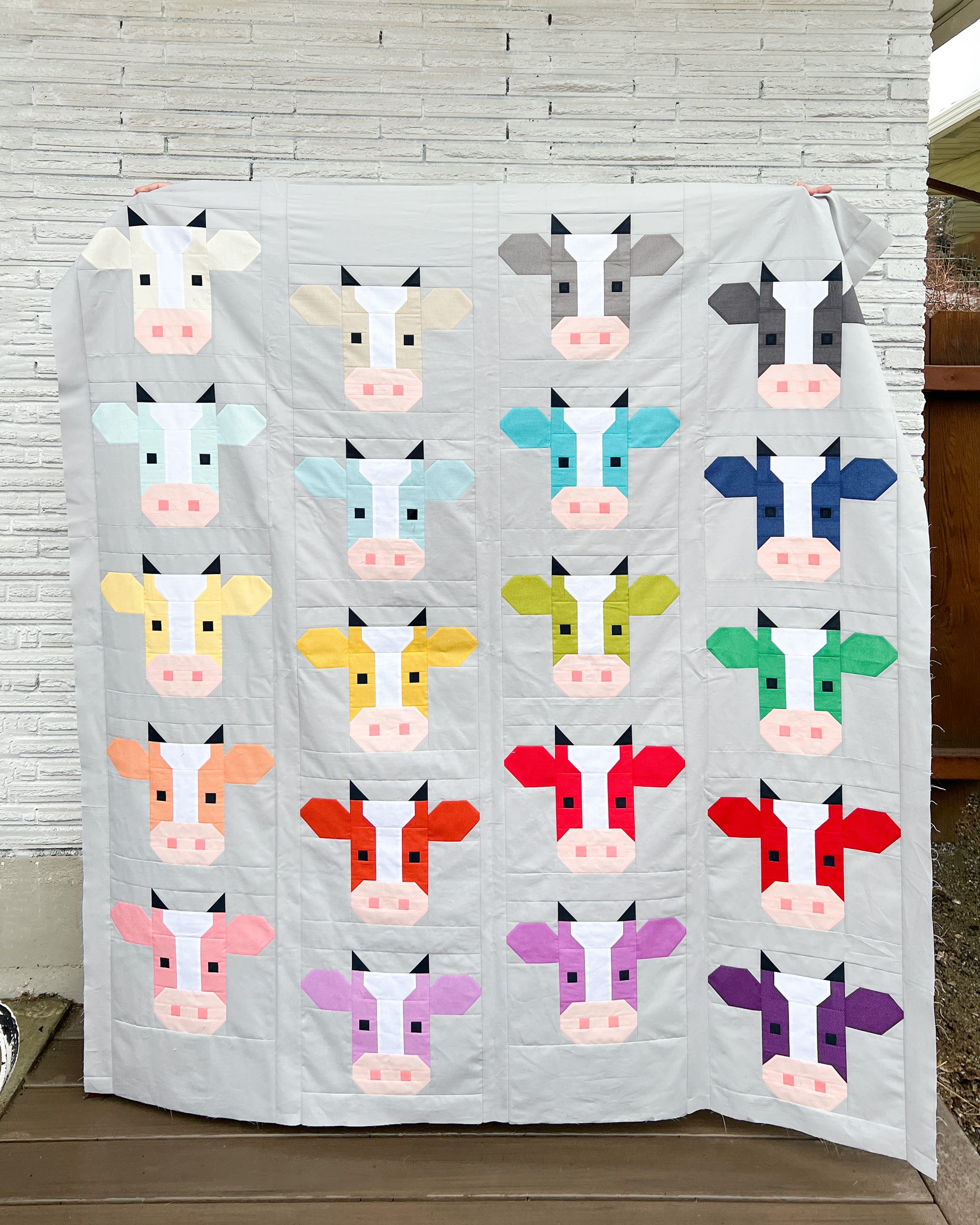 Annabelle - A fun and modern cow quilt pattern by Cotton and Joy