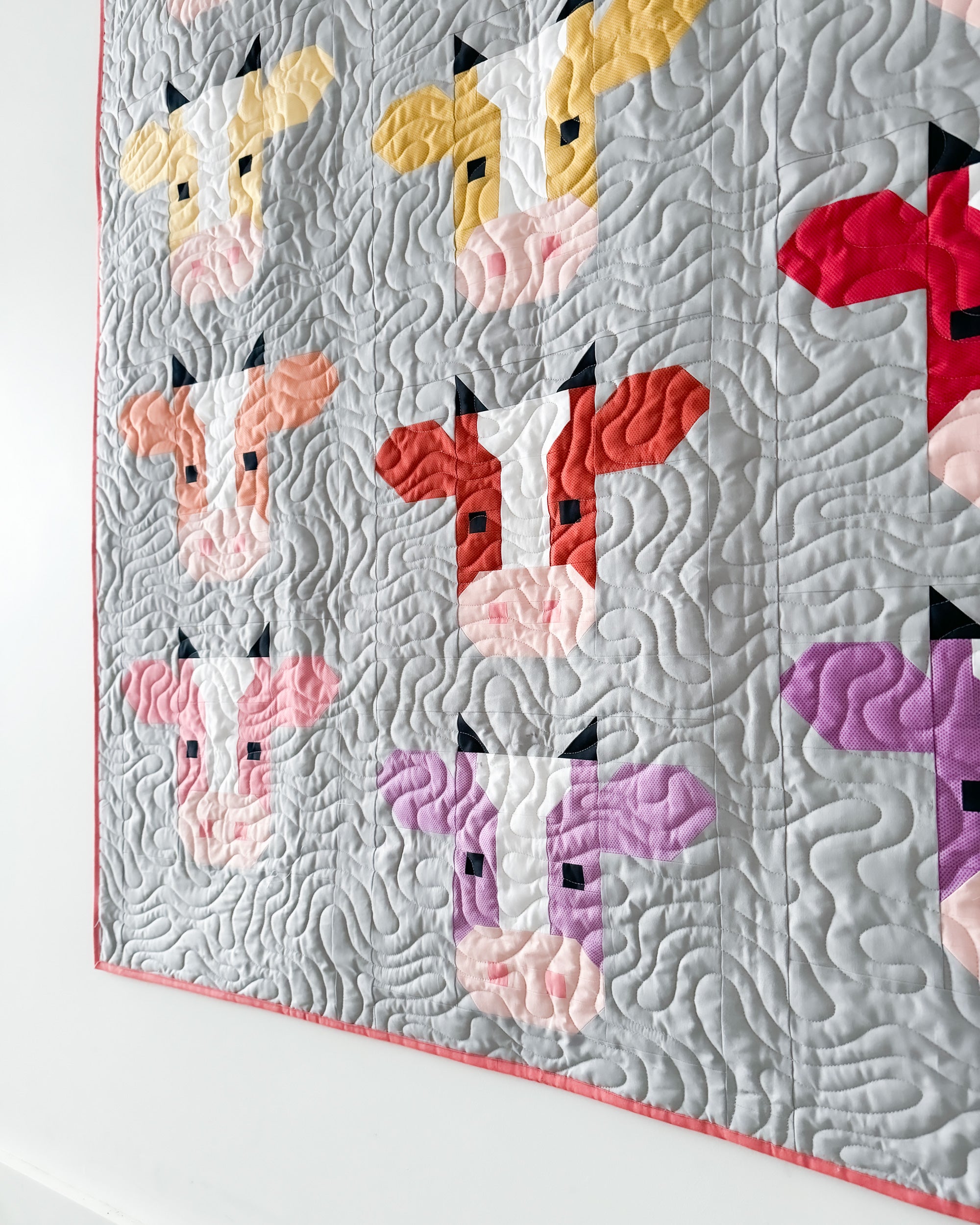 Annabelle Quilt Pattern - A fun and modern cow quilt pattern by Cotton and Joy