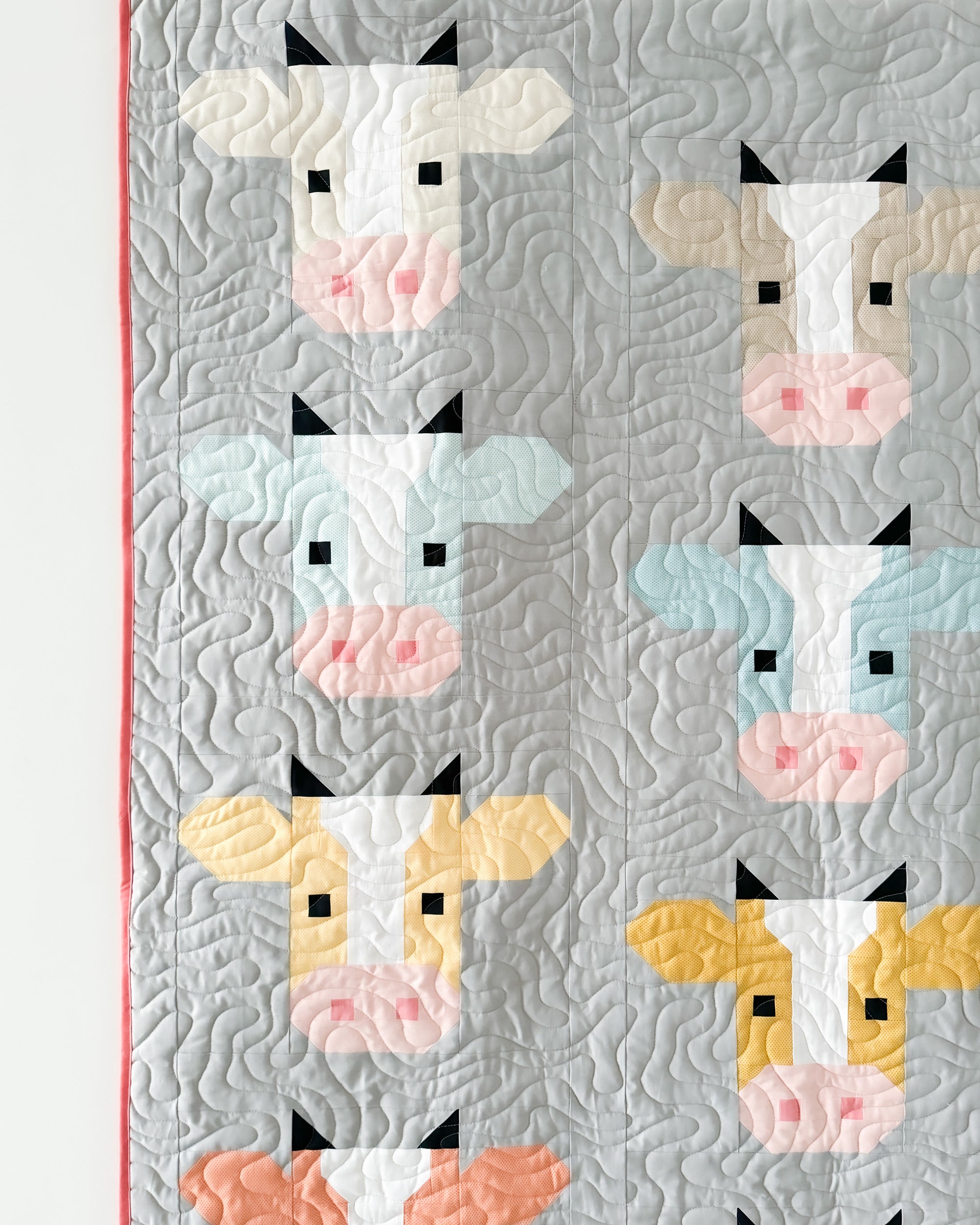 Annabelle Quilt Pattern - A fun and modern cow quilt pattern by Cotton and Joy