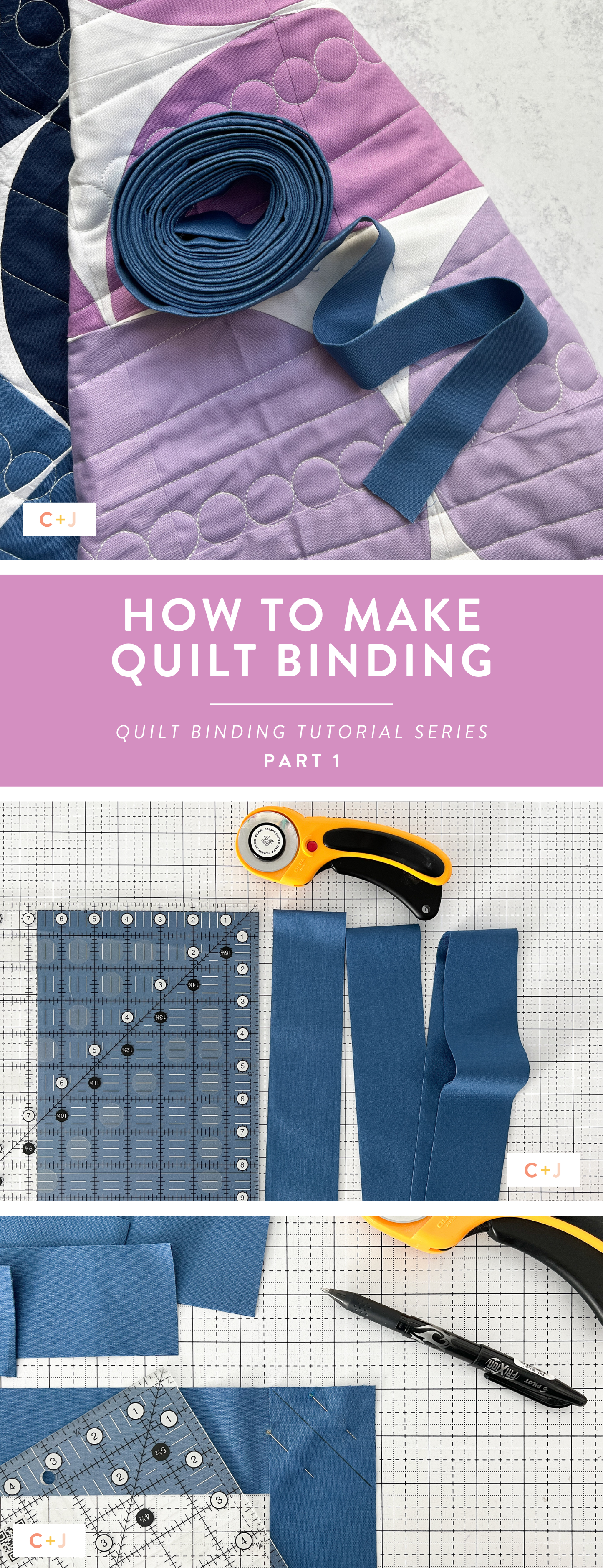 Learn how to make quilt binding with this beginner-friendly binding tutorial from Cotton and Joy.