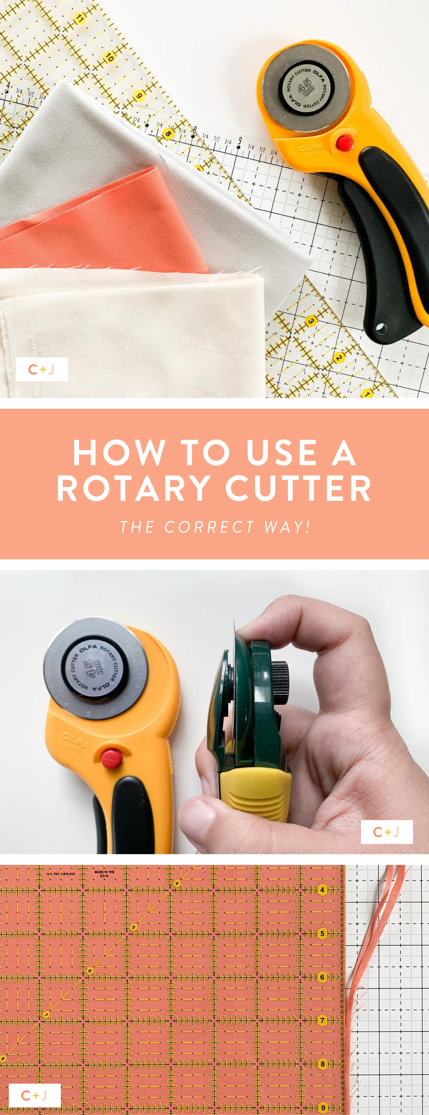 A beginner-friendly quilting tutorial for using a rotary cutter with essential tips for a seamless crafting experience.