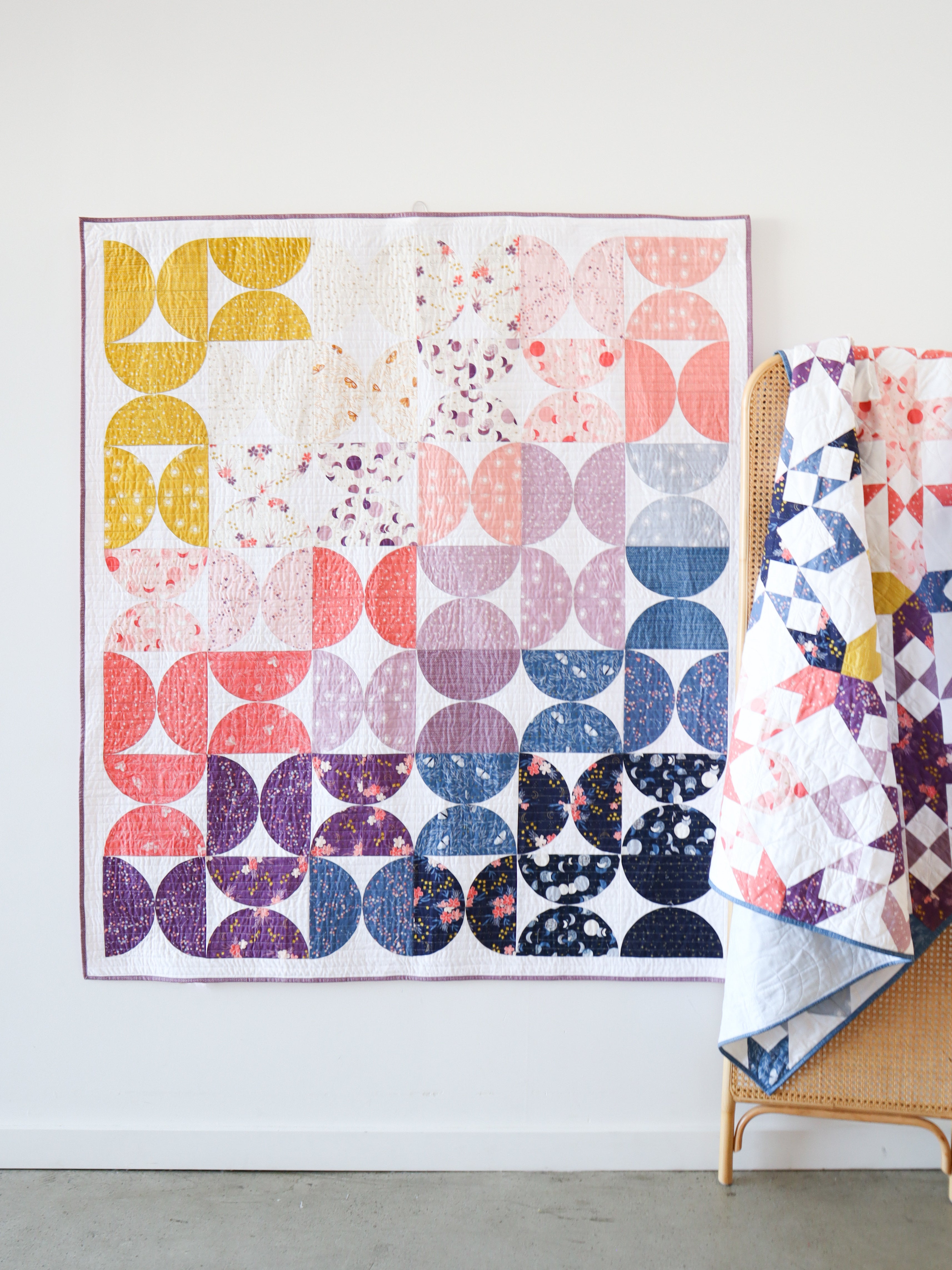 Reverie Quilt by Cotton and Joy. A modern quilt design with curved piecing perfect for quilters of all levels, even beginners.