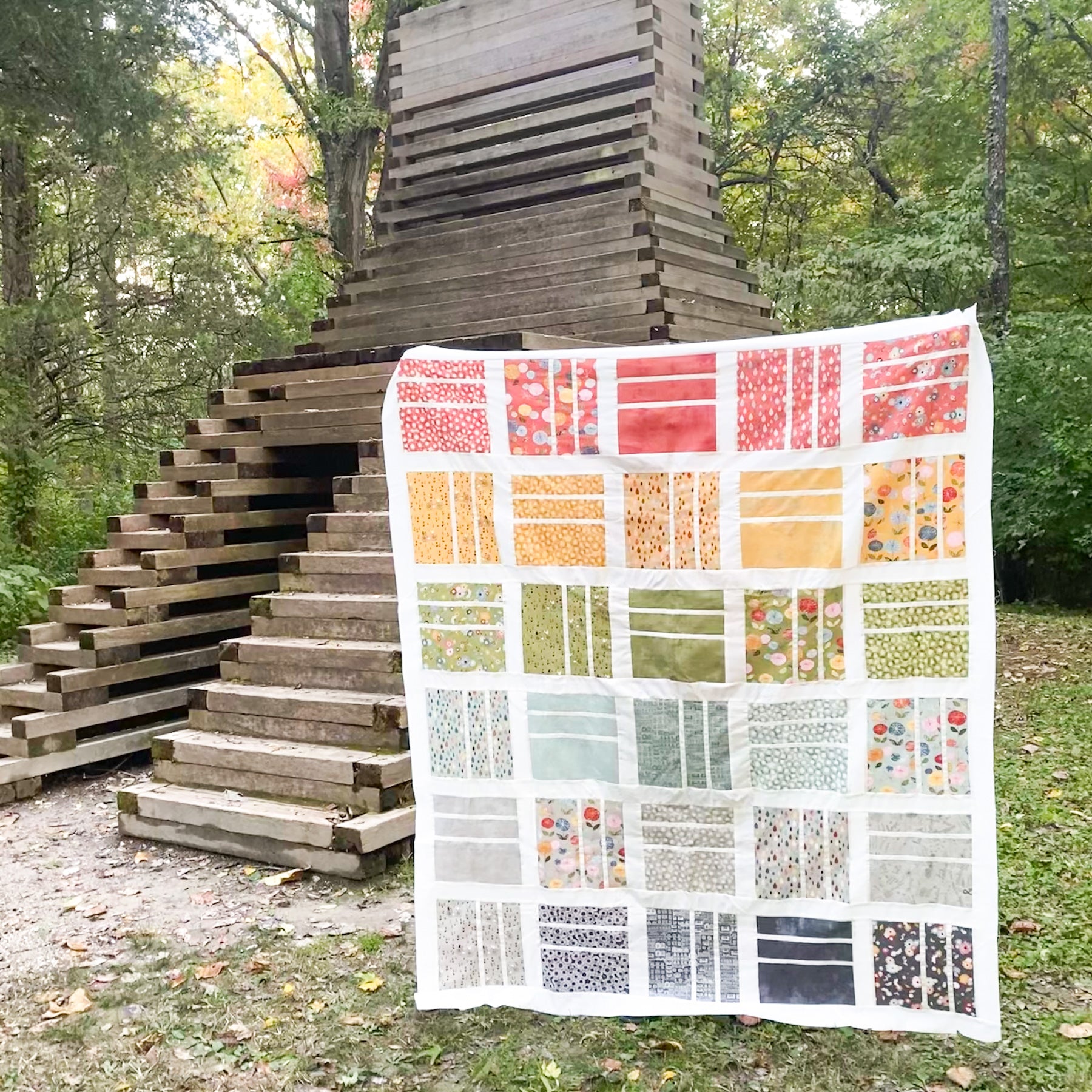 Squared Up Quilt - Scrappy quilt in the wild