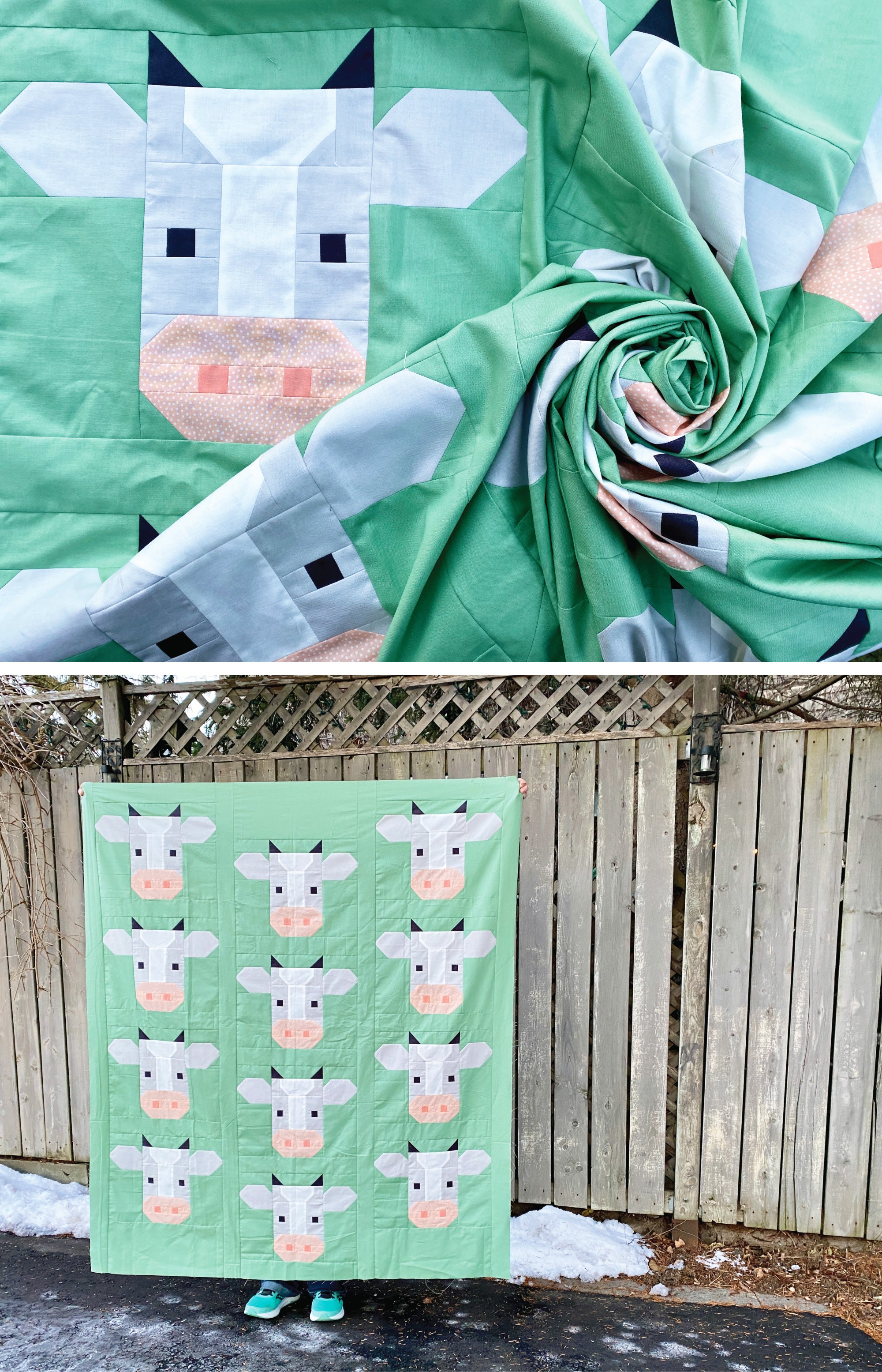 Annabelle Quilt - A fun and modern cow-inspired quilt pattern