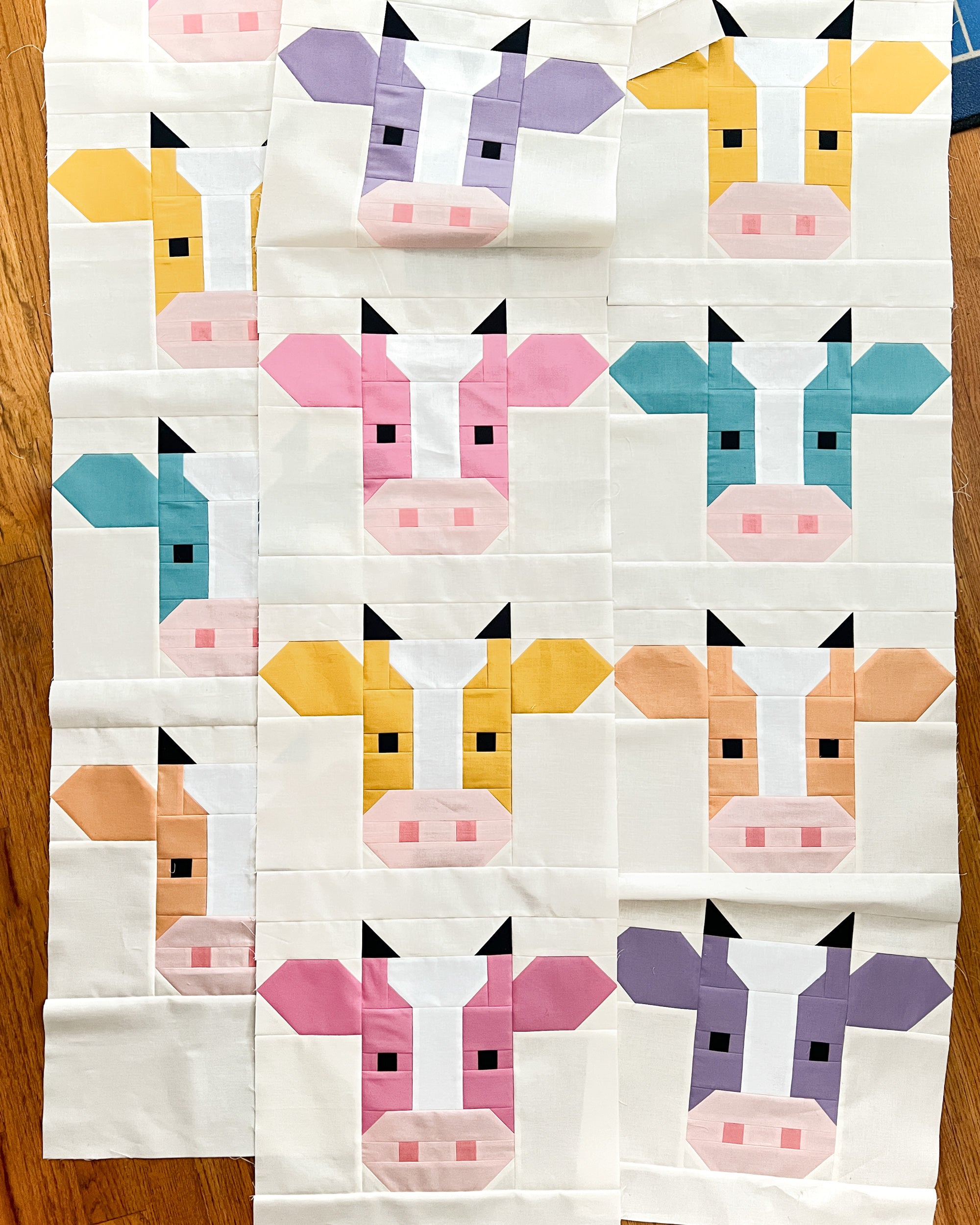 Annabelle Quilt Pattern - A fun and modern cow quilt pattern