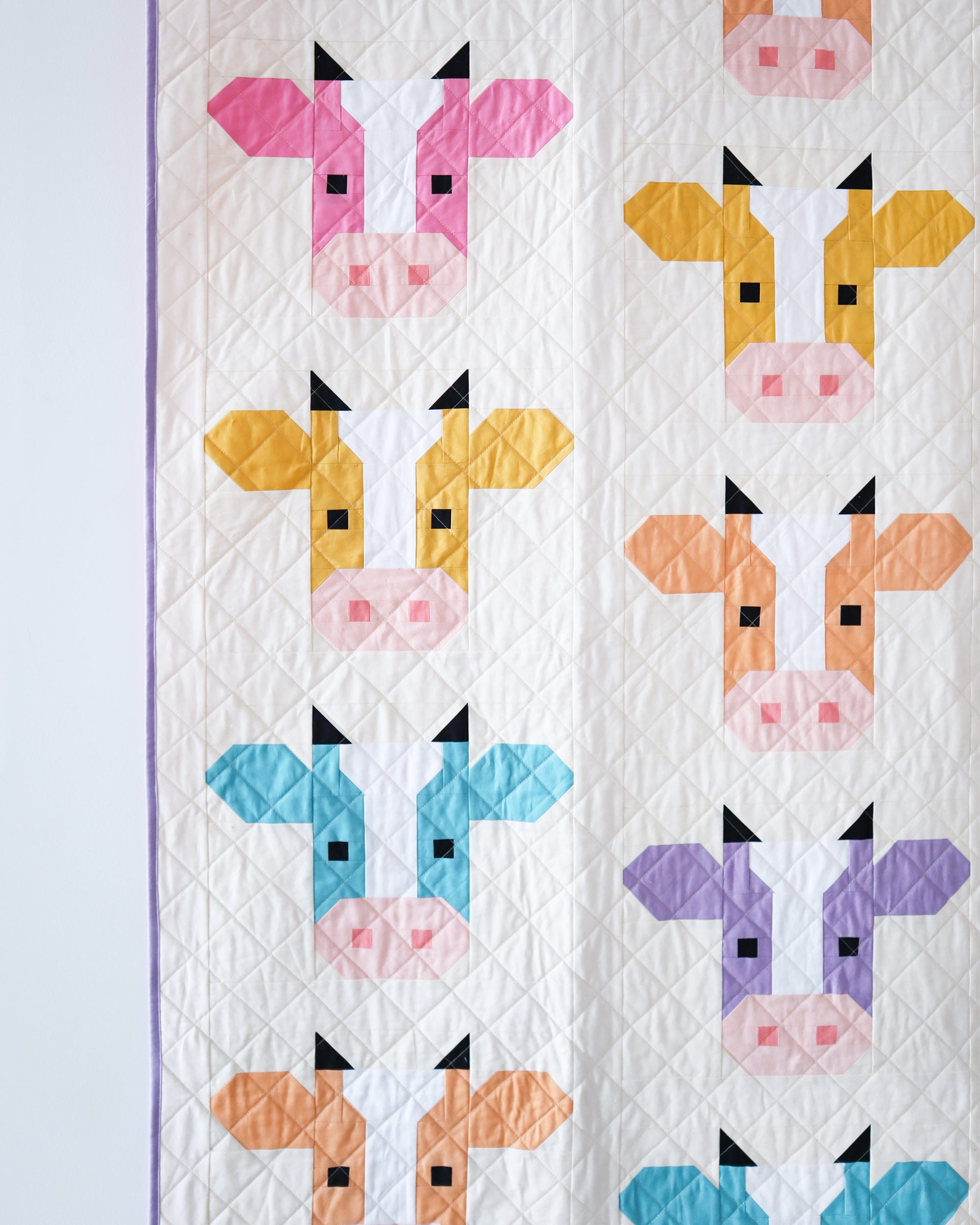 Annabelle Quilt Pattern - A fun and modern cow quilt pattern