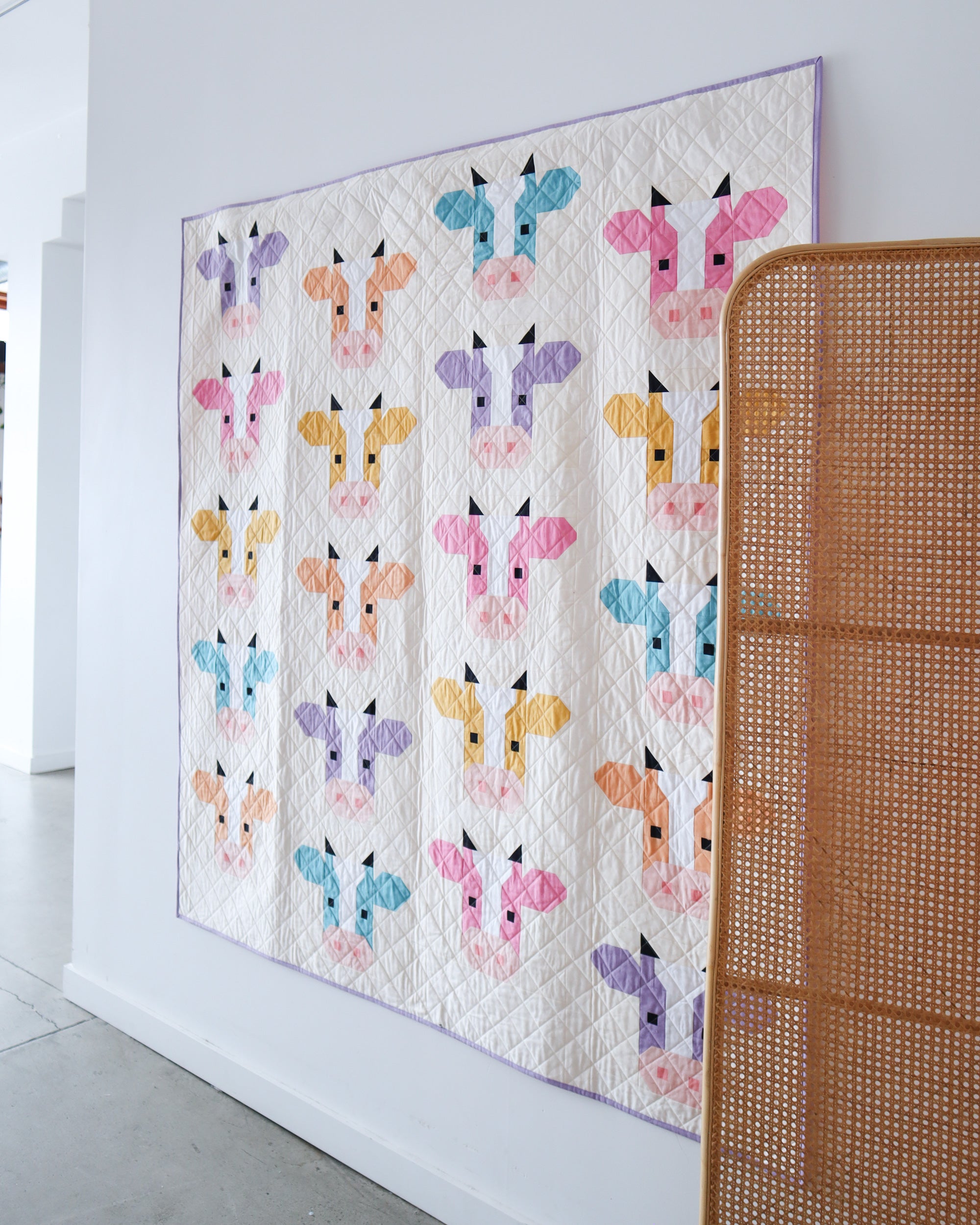 Annabelle Quilt Pattern - A fun and modern cow quilt pattern