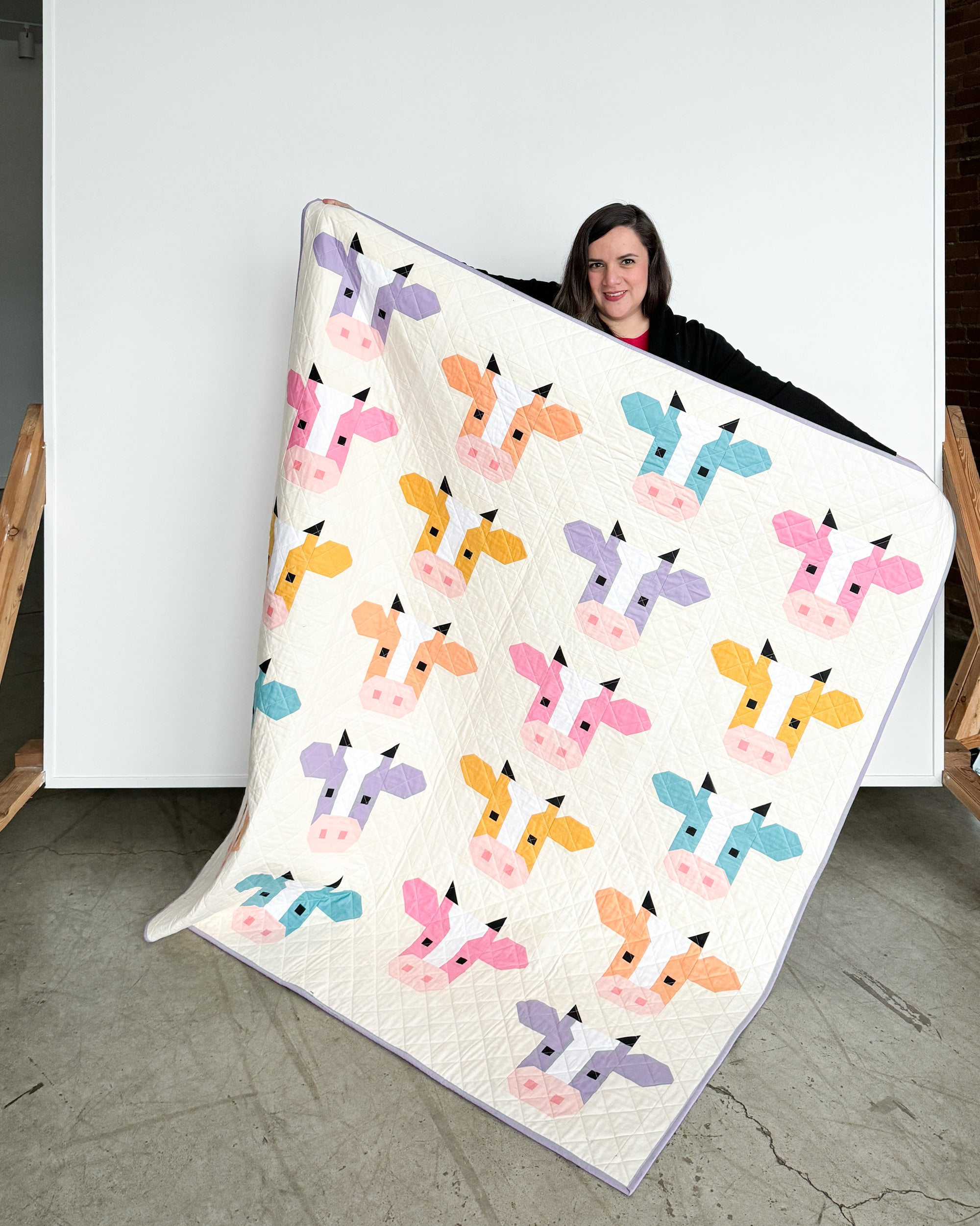 Annabelle Quilt Pattern - A fun and modern cow quilt pattern