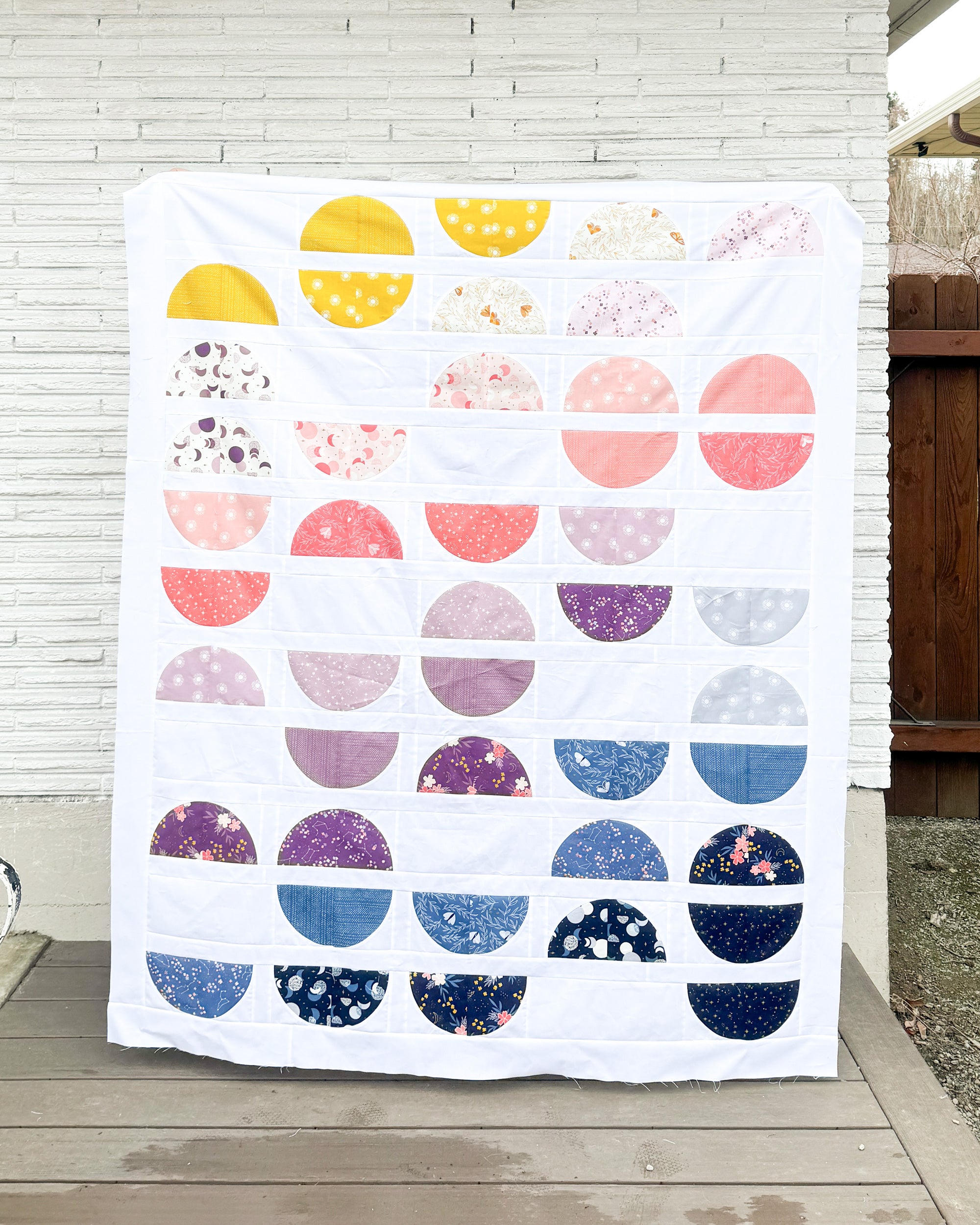 Crescent II Quilt Pattern by Cotton and Joy. A modern quilt pattern, perfect for beginners ready to tackle curves