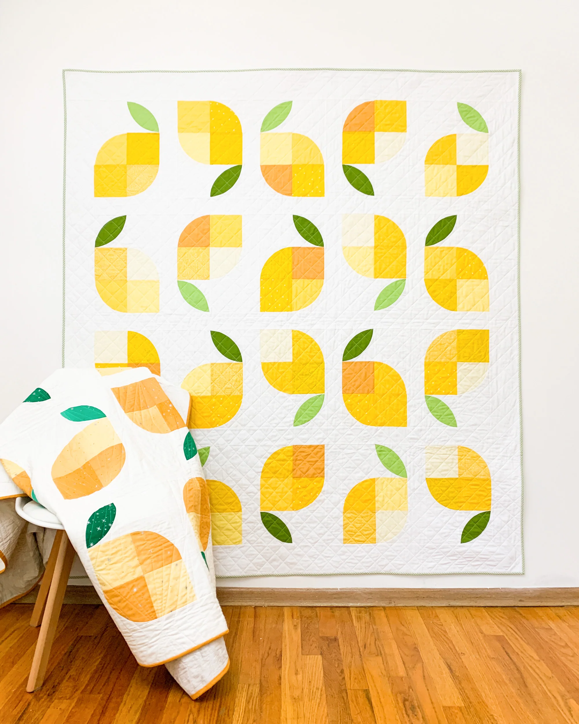 Memi's Lemons Quilt featuring curved piecing