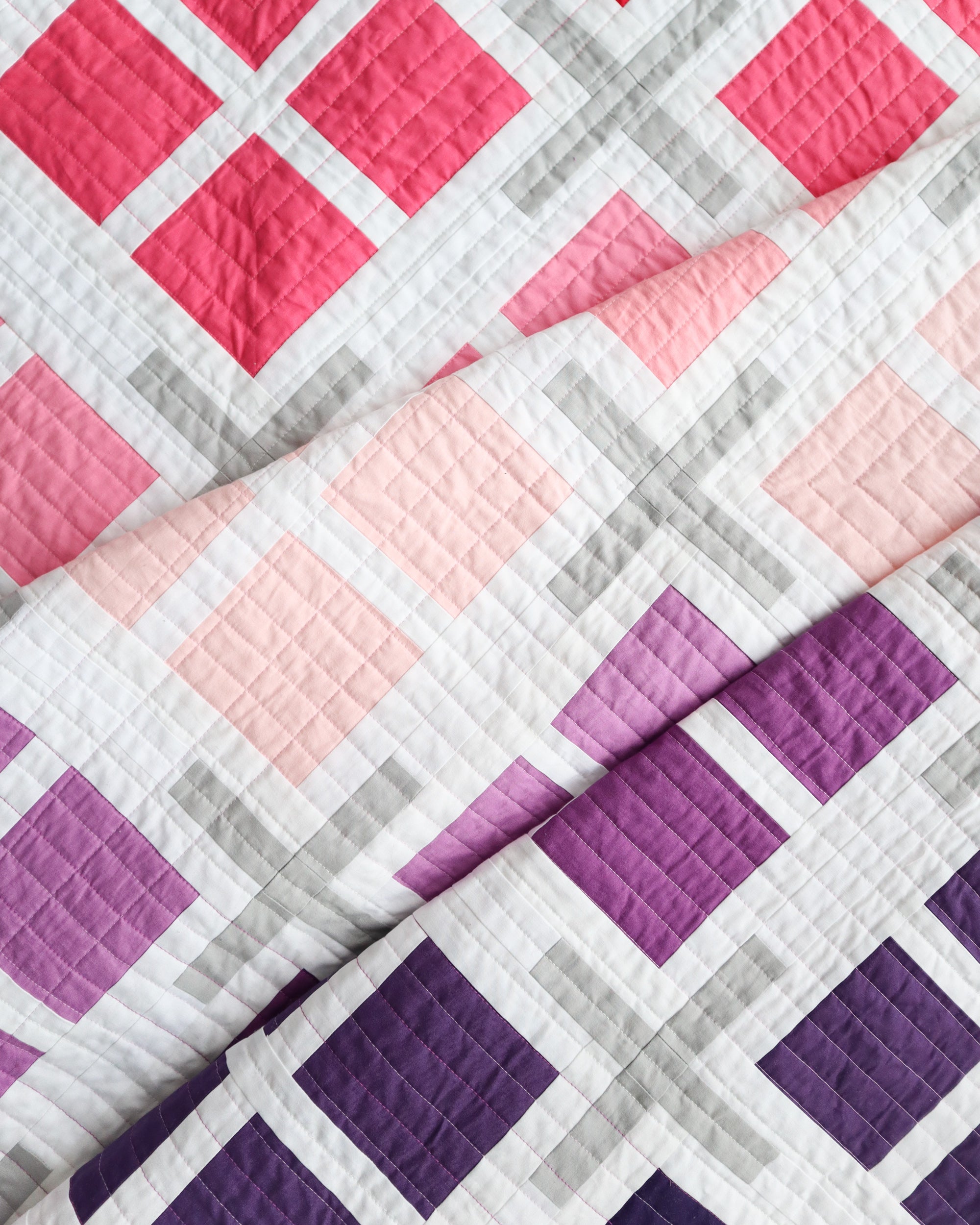 Skylight Quilt Pattern - a beginner friendly, precut friendly quilt pattern that includes a modern ombre option