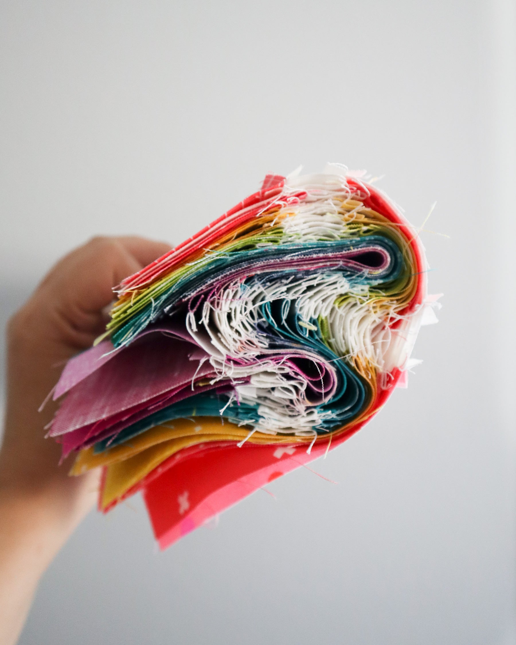 Designer Fabric Scrap Bag Rainbow, over 2 yards total, 100% cotton fabric